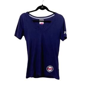 Victoria's Secret Pink 5th and Ocean MLB Twins T Shirt Tee PINK blue red shirt